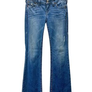 True Religion Flare Bootcut Low Rise  Jeans in Blue Denim Size 29